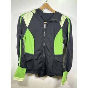 Lululemon Women's Black/Green Hooded Jacket Size 10